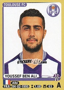 Sticker Youssef Ben Ali - FOOT 2015-2016 n. 452 - Panini