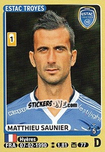 Sticker Matthieu Saunier - FOOT 2015-2016 n. 468 - Panini