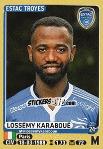 Sticker Lossémy Karaboué - FOOT 2015-2016 - Panini