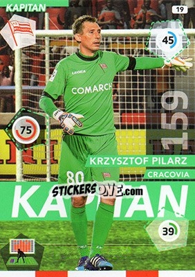 Figurina Krzysztof Pilarz - Ekstraklasa 2015-2016. Adrenalyn XL n. 19 - Panini
