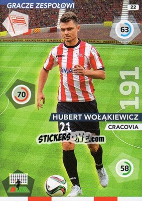 Sticker Hubert Wołąkiewicz - Ekstraklasa 2015-2016. Adrenalyn XL n. 22 - Panini