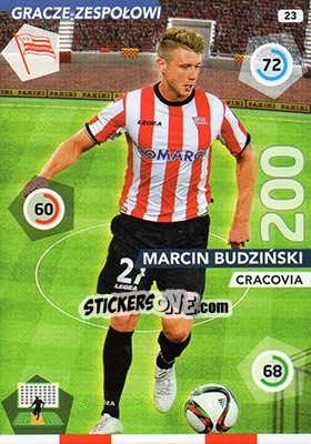 Sticker Marcin Budziński - Ekstraklasa 2015-2016. Adrenalyn XL n. 23 - Panini