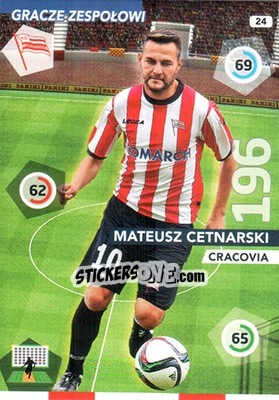 Sticker Mateusz Cetnarski - Ekstraklasa 2015-2016. Adrenalyn XL n. 24 - Panini