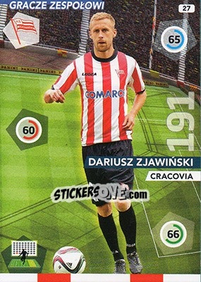 Figurina Dariusz Zjawiński - Ekstraklasa 2015-2016. Adrenalyn XL - Panini