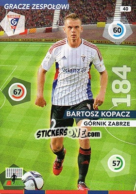 Sticker Bartosz Kopacz - Ekstraklasa 2015-2016. Adrenalyn XL n. 40 - Panini