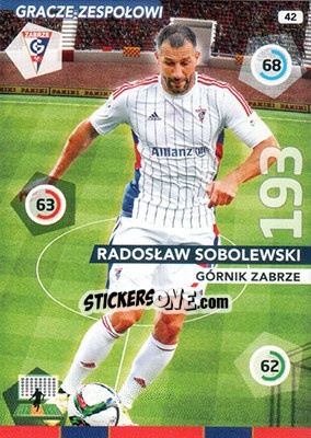 Sticker Radosław Sobolewski - Ekstraklasa 2015-2016. Adrenalyn XL n. 42 - Panini