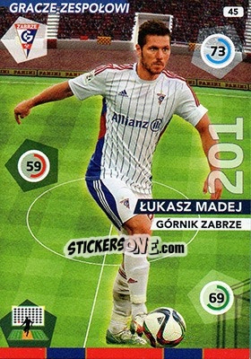 Sticker Lukasz Madej - Ekstraklasa 2015-2016. Adrenalyn XL n. 45 - Panini