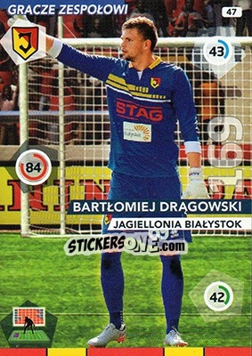Sticker Bartłomiej Drągowski - Ekstraklasa 2015-2016. Adrenalyn XL n. 47 - Panini