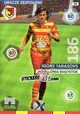 Sticker Igors Tarasovs - Ekstraklasa 2015-2016. Adrenalyn XL n. 50 - Panini