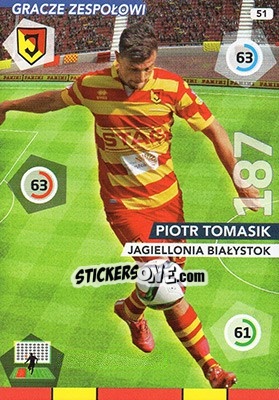 Cromo Piotr Tomasik - Ekstraklasa 2015-2016. Adrenalyn XL n. 51 - Panini