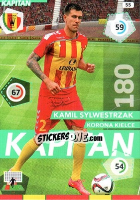 Sticker Kamil Sylwestrzak - Ekstraklasa 2015-2016. Adrenalyn XL n. 55 - Panini