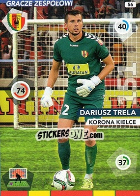 Sticker Dariusz Trela - Ekstraklasa 2015-2016. Adrenalyn XL n. 56 - Panini