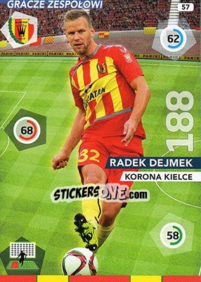 Sticker Radek Dejmek - Ekstraklasa 2015-2016. Adrenalyn XL n. 57 - Panini