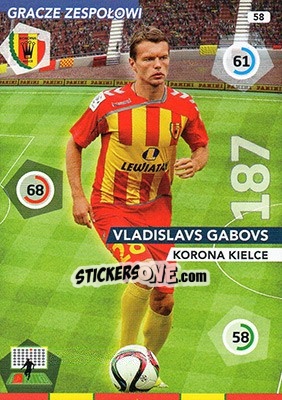 Figurina Vladislavs Gabovs - Ekstraklasa 2015-2016. Adrenalyn XL - Panini