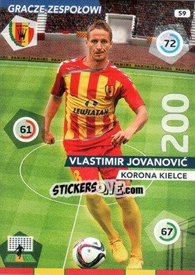 Sticker Vlastimir Jovanovic - Ekstraklasa 2015-2016. Adrenalyn XL n. 59 - Panini