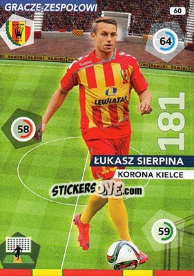 Sticker Lukasz Sierpina - Ekstraklasa 2015-2016. Adrenalyn XL n. 60 - Panini