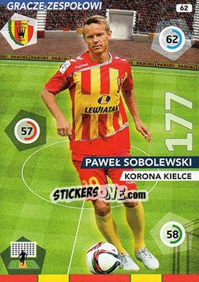 Figurina Paweł Sobolewski - Ekstraklasa 2015-2016. Adrenalyn XL - Panini