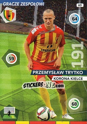 Sticker Przemysław Trytko - Ekstraklasa 2015-2016. Adrenalyn XL n. 63 - Panini