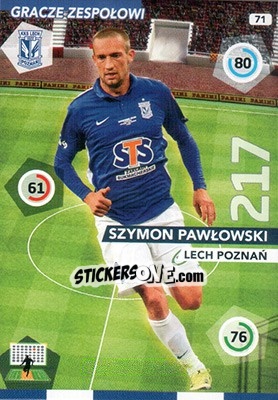 Sticker Szymon Pawłowski - Ekstraklasa 2015-2016. Adrenalyn XL n. 71 - Panini