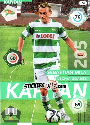 Sticker Sebastian Mila - Ekstraklasa 2015-2016. Adrenalyn XL n. 73 - Panini