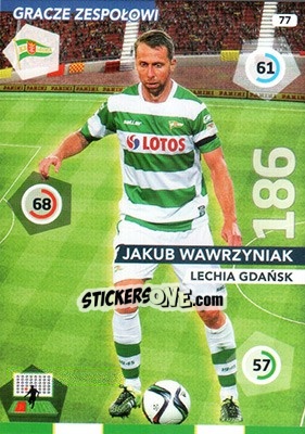 Sticker Jakub Wawrzyniak - Ekstraklasa 2015-2016. Adrenalyn XL n. 77 - Panini