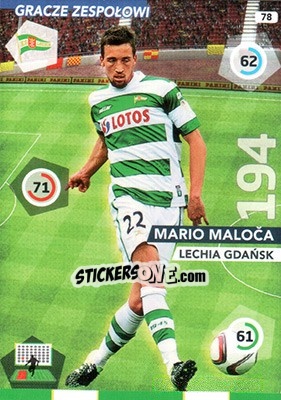 Sticker Mario Maloca - Ekstraklasa 2015-2016. Adrenalyn XL n. 78 - Panini