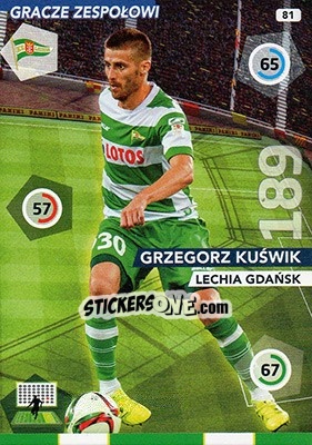 Sticker Grzegorz Kuświk - Ekstraklasa 2015-2016. Adrenalyn XL n. 81 - Panini