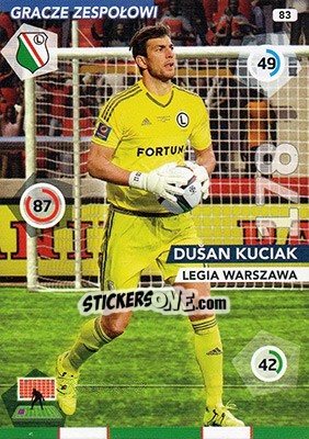 Sticker Dušan Kuciak - Ekstraklasa 2015-2016. Adrenalyn XL n. 83 - Panini