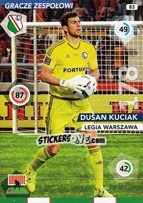 Sticker Dušan Kuciak - Ekstraklasa 2015-2016. Adrenalyn XL - Panini