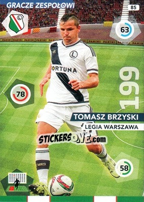 Sticker Tomasz Brzyski - Ekstraklasa 2015-2016. Adrenalyn XL n. 85 - Panini