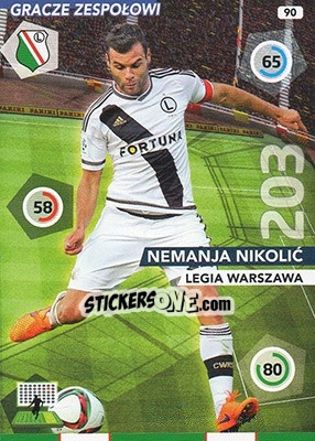 Cromo Nemanja Nikolic - Ekstraklasa 2015-2016. Adrenalyn XL - Panini