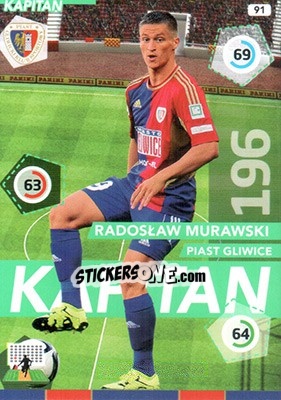 Cromo Radosław Murawski - Ekstraklasa 2015-2016. Adrenalyn XL n. 91 - Panini
