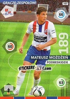 Sticker Mateusz Możdżeń - Ekstraklasa 2015-2016. Adrenalyn XL n. 107 - Panini