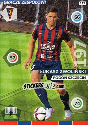 Cromo Lukasz Zwoliński - Ekstraklasa 2015-2016. Adrenalyn XL - Panini