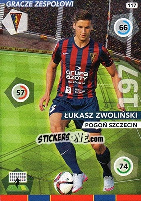 Sticker Lukasz Zwoliński - Ekstraklasa 2015-2016. Adrenalyn XL n. 117 - Panini