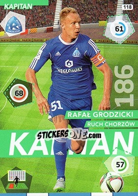 Cromo Rafał Grodzicki - Ekstraklasa 2015-2016. Adrenalyn XL n. 118 - Panini