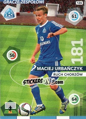 Figurina Maciej Urbańczyk - Ekstraklasa 2015-2016. Adrenalyn XL - Panini