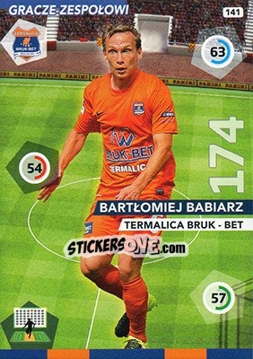 Sticker Bartłomiej Babiarz - Ekstraklasa 2015-2016. Adrenalyn XL n. 141 - Panini