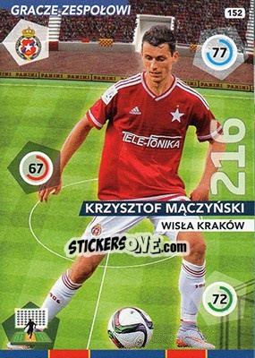 Sticker Krzysztof Mączyński - Ekstraklasa 2015-2016. Adrenalyn XL n. 152 - Panini