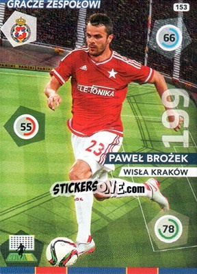 Sticker Paweł Brożek - Ekstraklasa 2015-2016. Adrenalyn XL n. 153 - Panini
