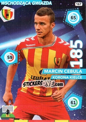 Sticker Marcin Cebula - Ekstraklasa 2015-2016. Adrenalyn XL n. 167 - Panini