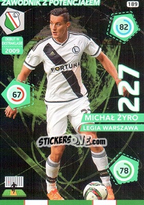 Sticker Michał Żyro - Ekstraklasa 2015-2016. Adrenalyn XL n. 189 - Panini