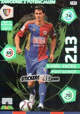 Sticker Kamil Vacek - Ekstraklasa 2015-2016. Adrenalyn XL n. 191 - Panini