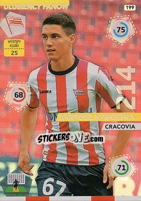Sticker Bartosz Kapustka - Ekstraklasa 2015-2016. Adrenalyn XL n. 199 - Panini