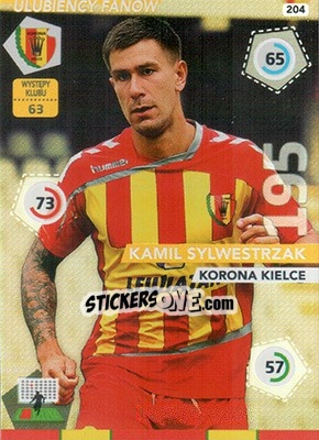 Sticker Kamil Sylwestrzak - Ekstraklasa 2015-2016. Adrenalyn XL n. 204 - Panini
