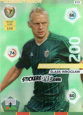 Sticker Mariusz Pawelec - Ekstraklasa 2015-2016. Adrenalyn XL n. 213 - Panini