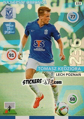Sticker Tomasz Kędziora - Ekstraklasa 2015-2016. Adrenalyn XL n. 222 - Panini