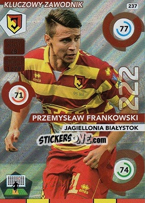 Sticker Przemysław Frankowski - Ekstraklasa 2015-2016. Adrenalyn XL n. 237 - Panini