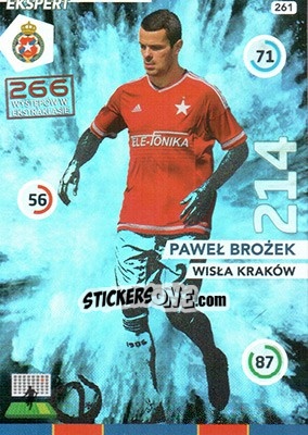 Sticker Paweł Brożek - Ekstraklasa 2015-2016. Adrenalyn XL n. 261 - Panini