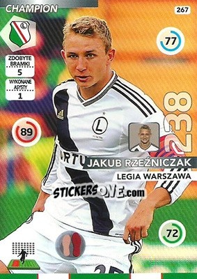 Sticker Jakub Rzeźniczak - Ekstraklasa 2015-2016. Adrenalyn XL n. 267 - Panini